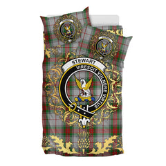 Stewart Royal 02 Tartan Crest Bedding Set - Golden Thistle Style