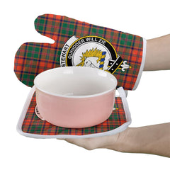 Stewart Of Appin Ancient Tartan Crest Oven Mitt And Pot Holder (2 Oven Mitts + 1 Pot Holder)