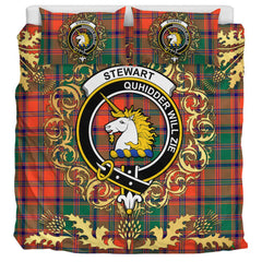 Stewart of Appin Ancient Tartan Crest Bedding Set - Golden Thistle Style