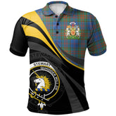 Stewart of Appin Hunting Ancient Tartan Polo Shirt - Royal Coat Of Arms Style