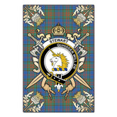 Stewart of Appin Hunting Ancient Tartan Crest Black Garden Flag - Gold Thistle Style