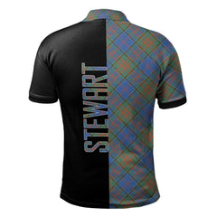 Stewart of Appin Hunting Ancient Tartan Polo Shirt Half of Me - Cross Style
