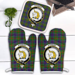 Stewart Of Appin Hunting Modern Tartan Crest Oven Mitt And Pot Holder (2 Oven Mitts + 1 Pot Holder)