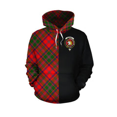 Stewart of Appin Modern Tartan Hoodie Half of Me - Cross Style