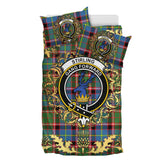 Stirling Bannockburn Tartan Crest Bedding Set - Golden Thistle Style