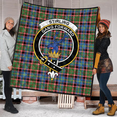 Stirling Bannockburn Tartan Crest Quilt