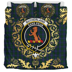 Sutherland 02 Tartan Crest Bedding Set - Golden Thistle Style
