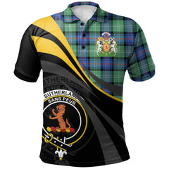 Sutherland Ancient Tartan Polo Shirt - Royal Coat Of Arms Style