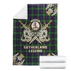 Sutherland Modern Tartan Gold Courage Symbol Blanket