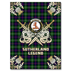 Sutherland Modern Tartan Gold Courage Symbol Blanket