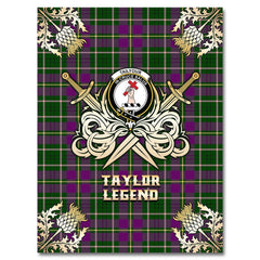 Taylor Tartan Gold Courage Symbol Blanket