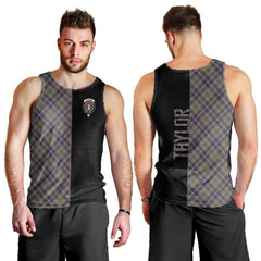 Taylor Weathered Tartan Crest Men's Tank Top - Cross Style