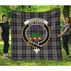 Thompson Grey Tartan Crest Quilt