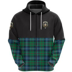 Urquhart Ancient Clan Half Of Tartan Zipper Hoodie