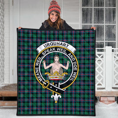 Urquhart Broad Red Ancient Tartan Crest Quilt