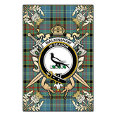 Walkinshaw Tartan Crest Black Garden Flag - Gold Thistle Style