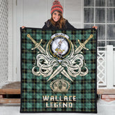 Wallace Hunting Ancient Tartan Crest Legend Gold Royal Premium Quilt