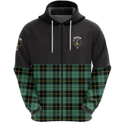 Wallace Hunting Ancient Clan Half Of Tartan Zipper Hoodie