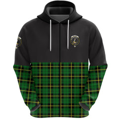 Wallace Hunting Green Clan Half Of Tartan Zipper Hoodie