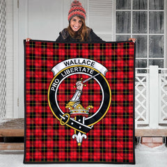 Wallace Hunting Red Tartan Crest Quilt