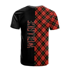 Wallace Hunting Red Tartan T-Shirt Half of Me - Cross Style