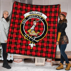 Wallace Hunting Red Tartan Crest Quilt