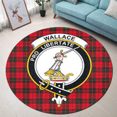 Wallace Weathered Tartan Crest Round Rug