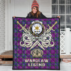 Wardlaw Modern Tartan Crest Legend Gold Royal Premium Quilt