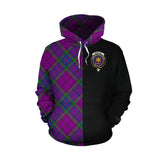 Wardlaw Modern Tartan Hoodie Half of Me - Cross Style