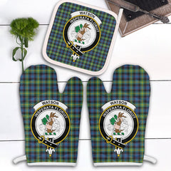 Watson Ancient Tartan Crest Oven Mitt And Pot Holder (2 Oven Mitts + 1 Pot Holder)