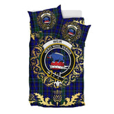 Weir Tartan Crest Bedding Set - Golden Thistle Style
