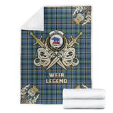 Weir Ancient Tartan Gold Courage Symbol Blanket