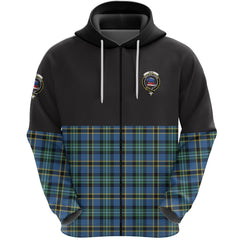 Weir Ancient Clan Half Of Tartan Zipper Hoodie
