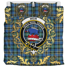 Weir Ancient Tartan Crest Bedding Set - Golden Thistle Style