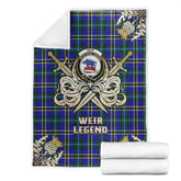 Weir Modern Tartan Gold Courage Symbol Blanket
