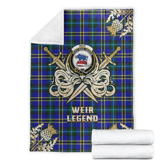 Weir Modern Tartan Gold Courage Symbol Blanket