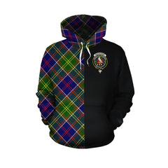 Whitefoord Modern Tartan Hoodie Half of Me - Cross Style