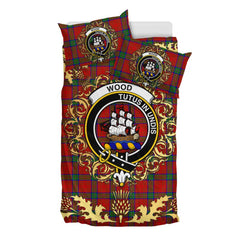 Wood Dress Tartan Crest Bedding Set - Golden Thistle Style