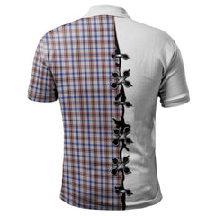 Boswell Tartan Polo Shirt - Lion Rampant And Celtic Thistle Style