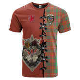 Bruce Ancient Tartan T-shirt - Lion Rampant And Celtic Thistle Style
