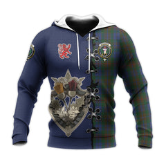 Buchanan Hunting Tartan Hoodie - Lion Rampant And Celtic Thistle Style