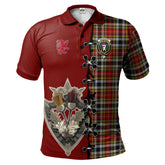 Buchanan Old Dress Tartan Polo Shirt - Lion Rampant And Celtic Thistle Style