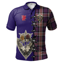 Carnegie Tartan Polo Shirt - Lion Rampant And Celtic Thistle Style
