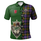 Carnegie Ancient Tartan Polo Shirt - Lion Rampant And Celtic Thistle Style