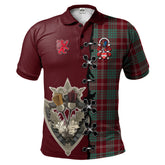 Crawford Modern of NewZealand Tartan Polo Shirt - Lion Rampant And Celtic Thistle Style