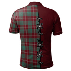 Crawford Modern of NewZealand Tartan Polo Shirt - Lion Rampant And Celtic Thistle Style