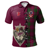Crawford of NewZealand Tartan Polo Shirt - Lion Rampant And Celtic Thistle Style