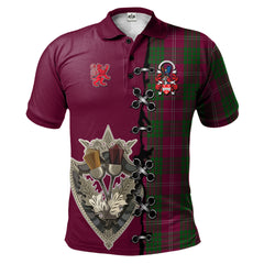 Crawford of NewZealand Tartan Polo Shirt - Lion Rampant And Celtic Thistle Style