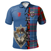 Dalmahoy Tartan Polo Shirt - Lion Rampant And Celtic Thistle Style