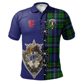 Donnachaidh Tartan Polo Shirt - Lion Rampant And Celtic Thistle Style